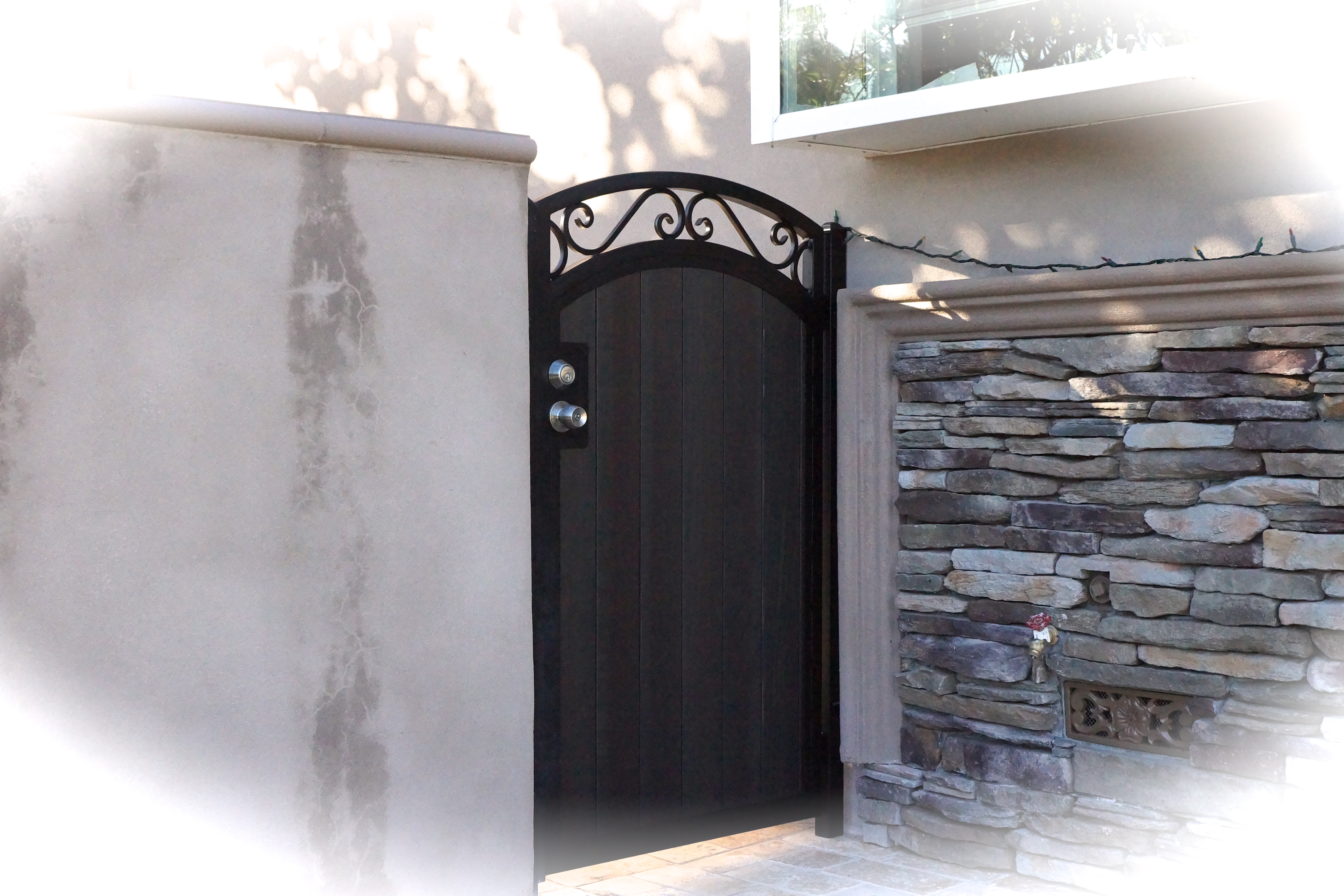 wood combo arched with jansen scroll